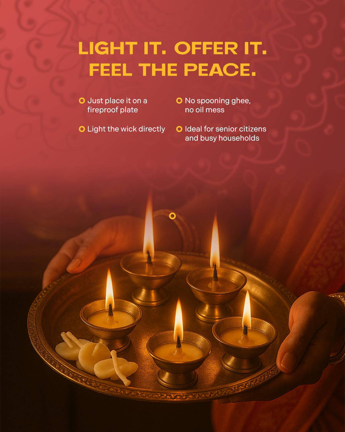 GRANULES Ghee Diya for Puja  100 Pieces  (pack of 1)