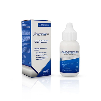 GHOSTBOND XL Hair Patch Adhesive Glue | Waterproof Lace Wig Glue for Men & Women | Invisible Bond for Poly & Lace Systems | Sweat, Oil & Moisture Resistant | 38ml