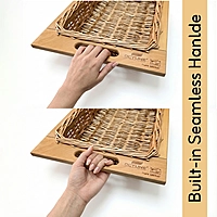 Octune Natural Wicker Basket With Solid Runner