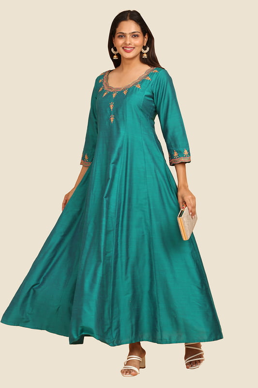 Women Embroidered Ethnic Anarkali Dress