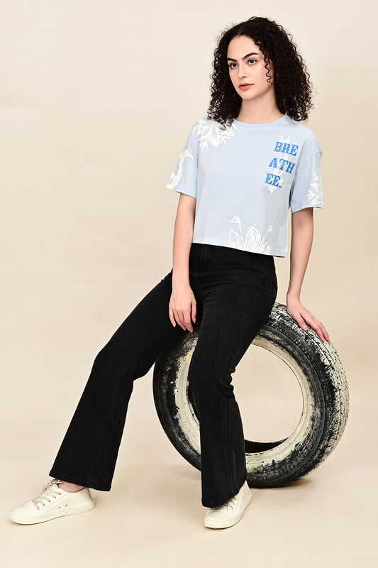 Women's  Forest Script Crop Top
