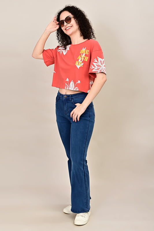 Women's  Forest Script Crop Top