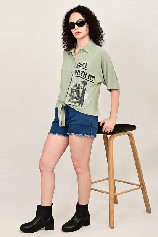 Women's Forest Script Tie-up Shirt