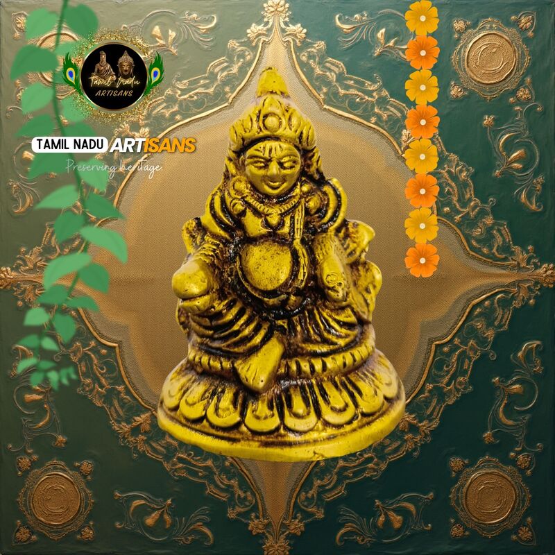 Pure Solid Brass Lord Kuber Idol for Wealth & Prosperity Pooja | Hand Crafted by Tamil Nadu Artisans, 163 Gram