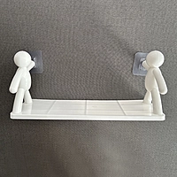 Human Shape ABS Stand | (Pack of 1) Self Adhesive Wall Mounted Shelf | No Drill Bathroom Storage Rack | Multipurpose Shelf for Kitchen Organizer, Bathroom, Kitchen & Bedroom
