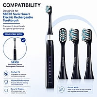 Oracura SB300 Sonic Smart Electric Toothbrush Head Refills – Pack of 3