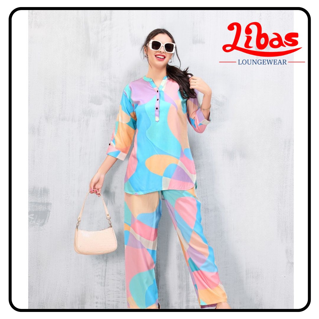 Soft Mauve Elegance Top Bottom Hosiery Cotton Women Night Suit From Libas Loungewear- FPS147