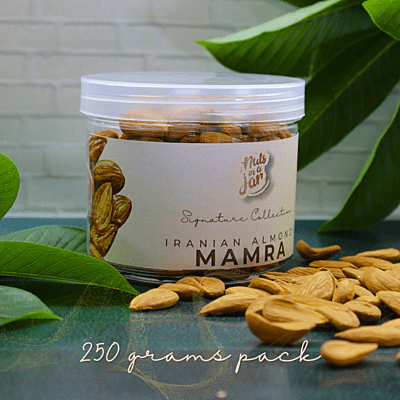 Nuts in a Jar Iranian Mamra Almonds Signature Collection 250 Grams