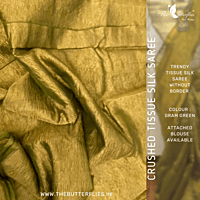 CRUSHED TISSUE SILK SAREE  USTSTES23523