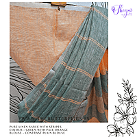 PURE LINEN SAREE YBRSLIN23598