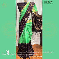 Pure kanchivaram Soft  Silk Saree with checks border KRSSSIL19188