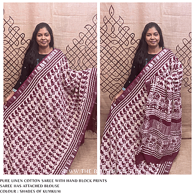 LINEN COTTON SAREE ssgSLIN24646