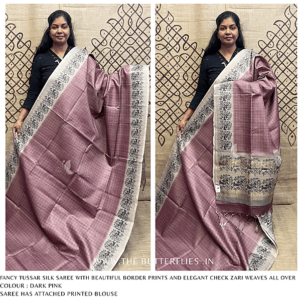 FANCY TUSSER SILK SAREE SFHSTSK24624