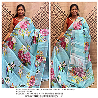 PURE LINEN SAREE  YBRSLIN23112