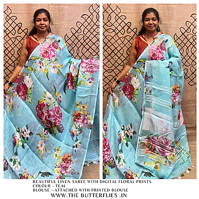 PURE LINEN SAREE  YBRSLIN23112