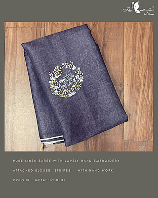 PURE LINEN SAREE MHTSLIN24906