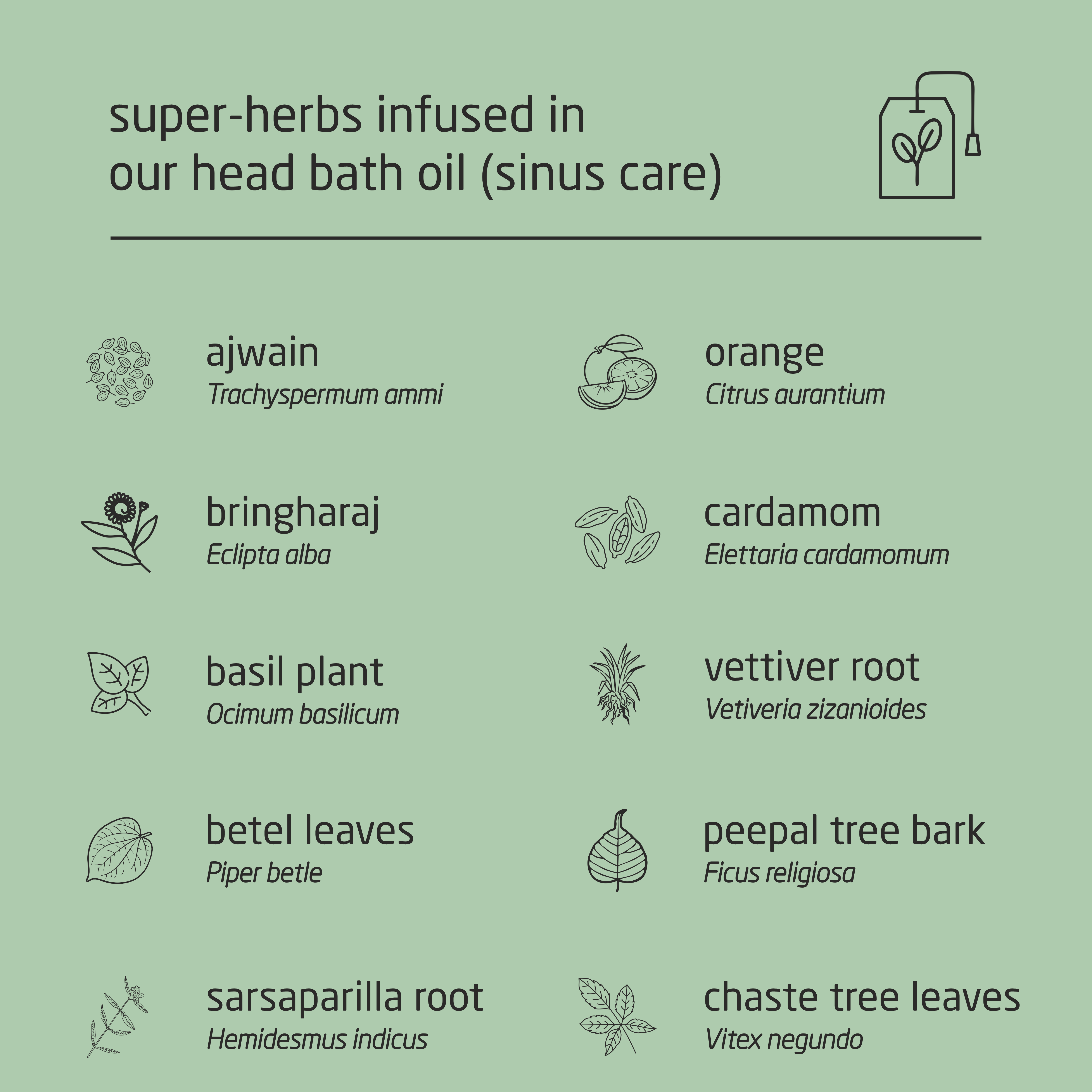 Premium Herbal Cold-Infused Head Bath Oil (Sinus Care) - 100ml