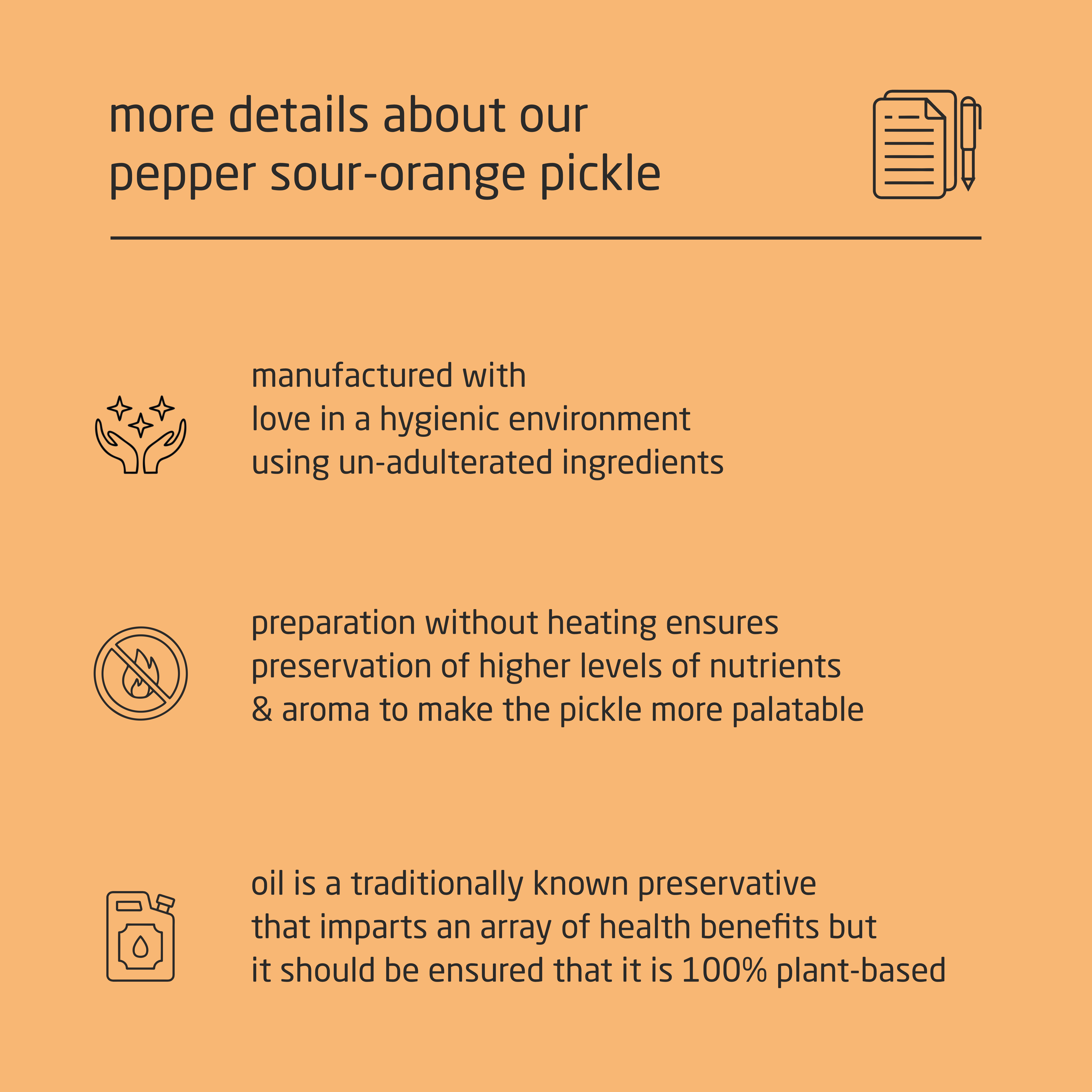Premium Cold-Packed Pepper Sour-Orange Pickle – 185g