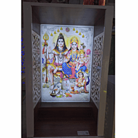 Shiv Parivar Mandir with Printed Acrylic and Storage Space - Sehrawat Brothers Shiv Parivar Mandir with Printed Acrylic and Storage Space - Sehrawat Brothers