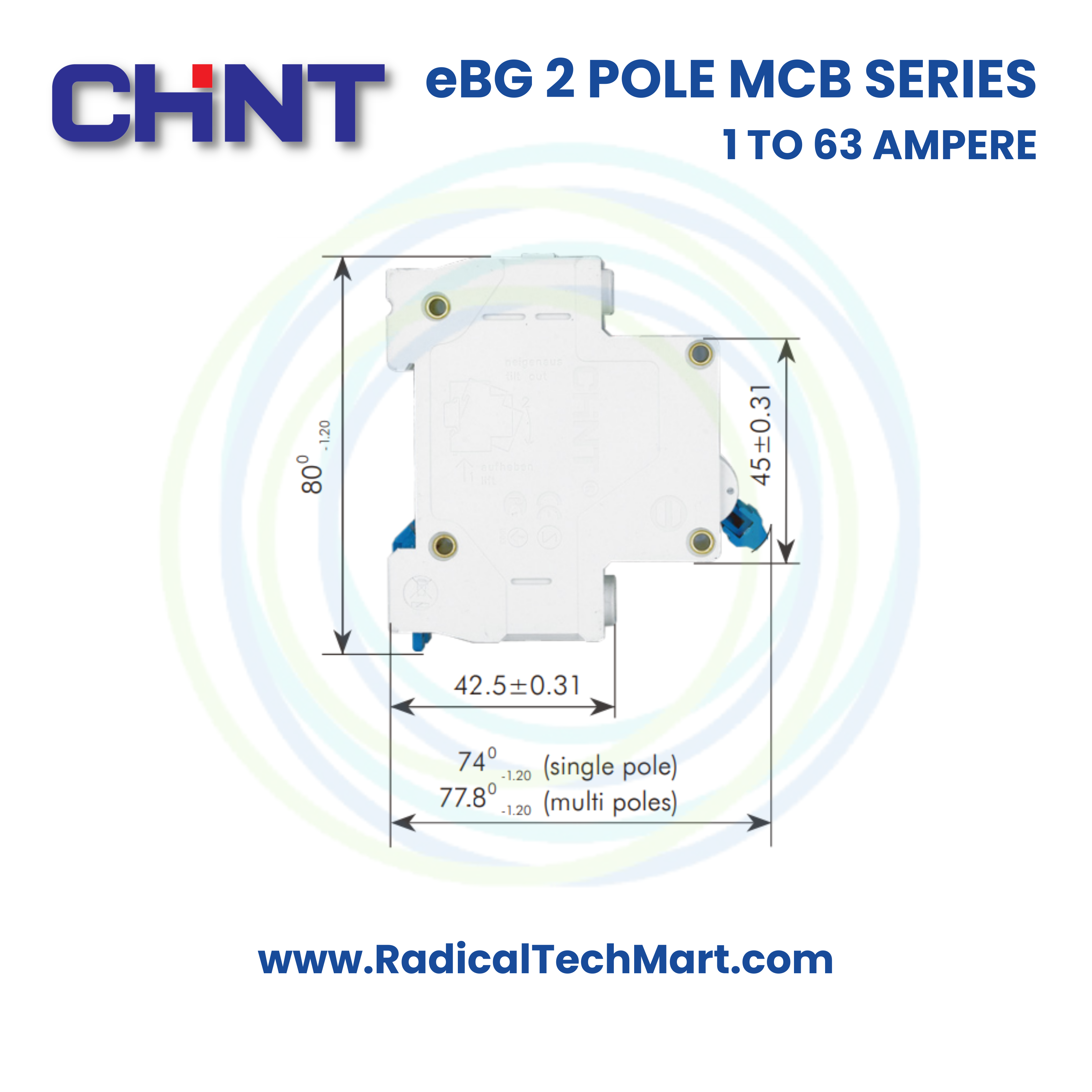 eBG 2 pole MCB