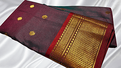 Sanjana Kanchi Fancy Jari Saree - Purple Green