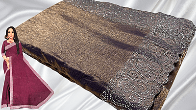 Vishva Space Silk Diwali Spl Saree - Gold Lavender