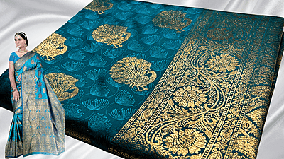 Banarasi Wedding Jari Silk Saree - Peacock Green Banarasi Wedding Jari Silk Saree - Peacock Green