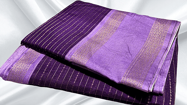 Sunshine Binny Silk Dual Jari Saree - Lavendar