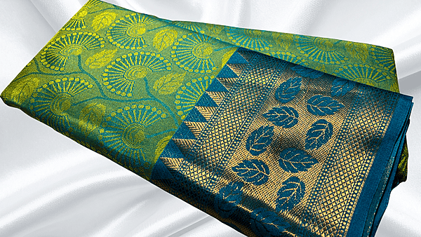Tulsi Fancy Silk Jari Saree - Green Blue