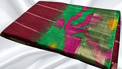 Handloom Digital Soft Saree - Maroon