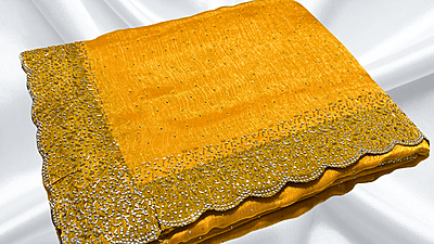 Choco Chits Galaxy Space Stone Work Saree - Yellow