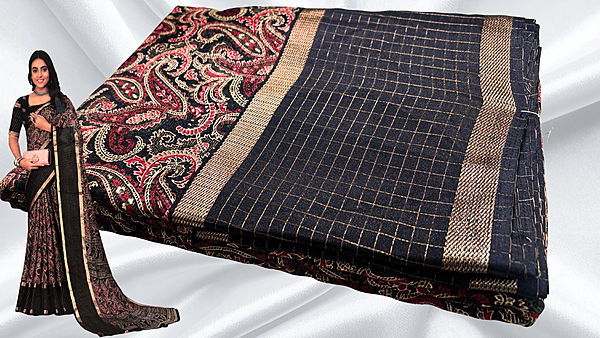 Avtar Binny Silk Manga Style Saree - Black