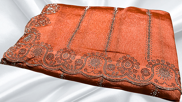 Show Time Fendy Stone Work Saree - Rusty