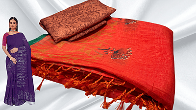 Cotton Queen Trending Saree - Orange