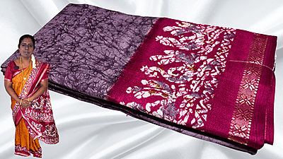 Rhythm Soft Bentex Silk Saree - Grape Plum