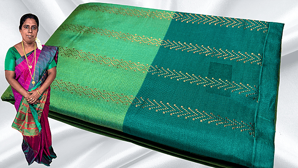 Arani Pattu Gold Saree - Bottle Green