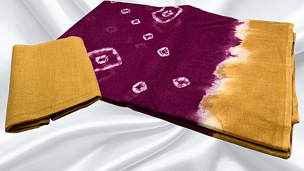 Erode Pure Cotton Saree - Magenta & Mango
