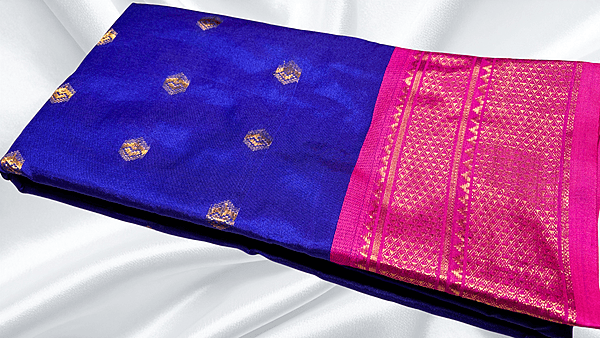 Kanchi Semi Silk Fancy Saree - Royal Blue