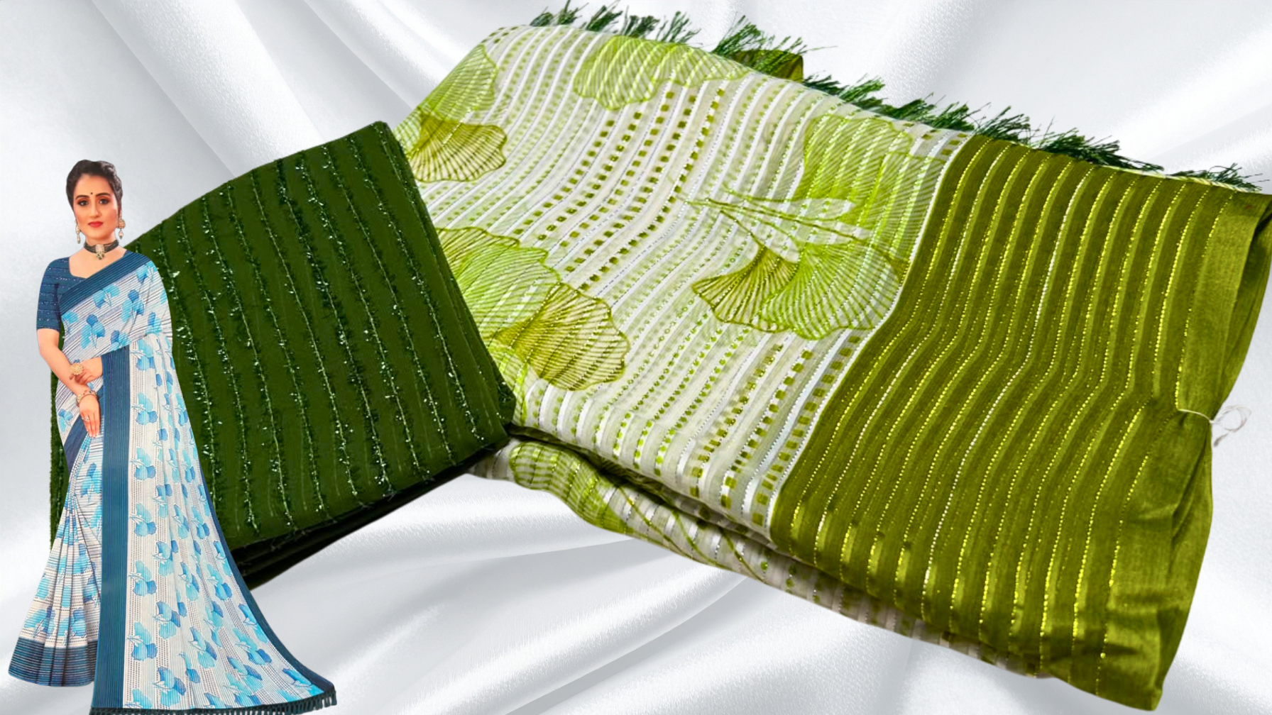 Guldasta Soft Leaf Saree - Moong Green