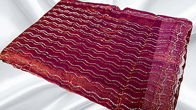 Space Silk Designer Stone PVC Saree - Onion Space Silk Designer Stone PVC Saree - Onion