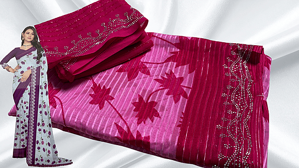 High Level Soft Sirkosi Work Saree - Pink