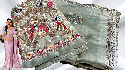 Sonal Light Designer Pallak Saree - Light Green Sonal Light Designer Pallak Saree - Light Green