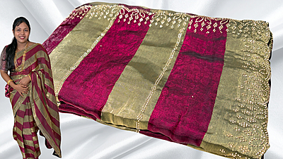 ITC Fancy Stone Work Dual Saree - Mag Plum ITC Fancy Stone Work Dual Saree - Mag Plum