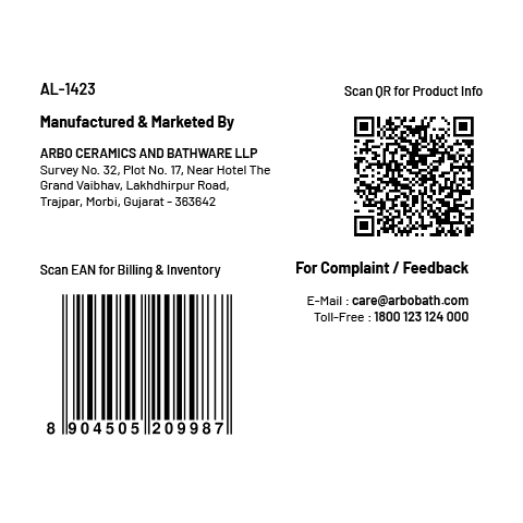 AL-1423 Concealed Stop Cock 15mm Body With Upper Part Set