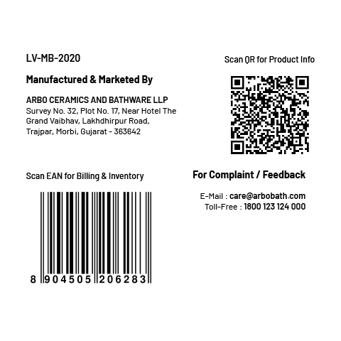 LV-MB-2020 Wall Mixer 2 In 1 With Connecting Legs With Wall Flange (Matt Black)