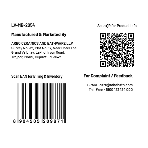 LV-MB-2054 Single Lever Shower Mixer (Deusch Mixer) Body With Upper Part Set (Matt Black)