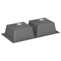 HMR-09 Double Bowl Kitchen Sink 37" x 18" x 10" Inch Hand Made