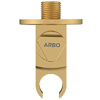 AC-GG-34 Wall Outlet With Shower Hook & Shutoff Valve (Glossy Gold)