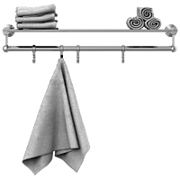 LE-01 Towel Rack With Towel Holder & Hook (Chrome Finish)
