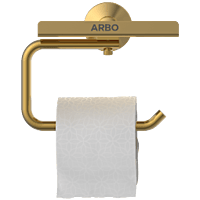 LE-GG-08 Toilet Paper Holder With Shelf (Glossy Gold Finish)